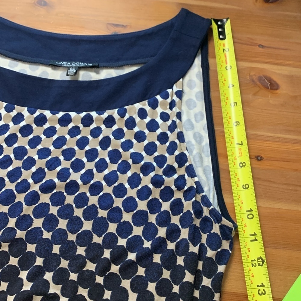 Linea Domani Navy and Beige Sleeveless Summer Dress, Stretch, Lightweight - Picture 9 of 9